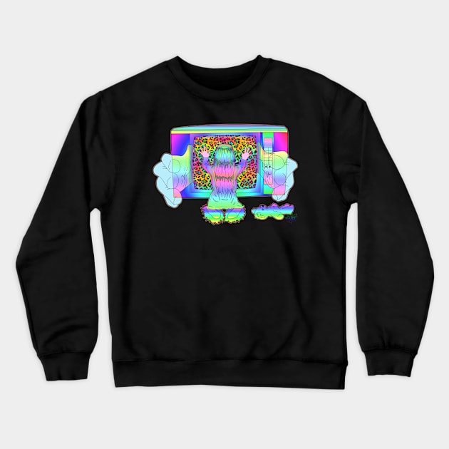 They're Heeee'reeee Crewneck Sweatshirt by schockgraphics